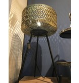 Vloerlamp met metalen lampenkap in messingkleur