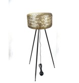 Bronze UFO floor lamp on 3 legs, tall model