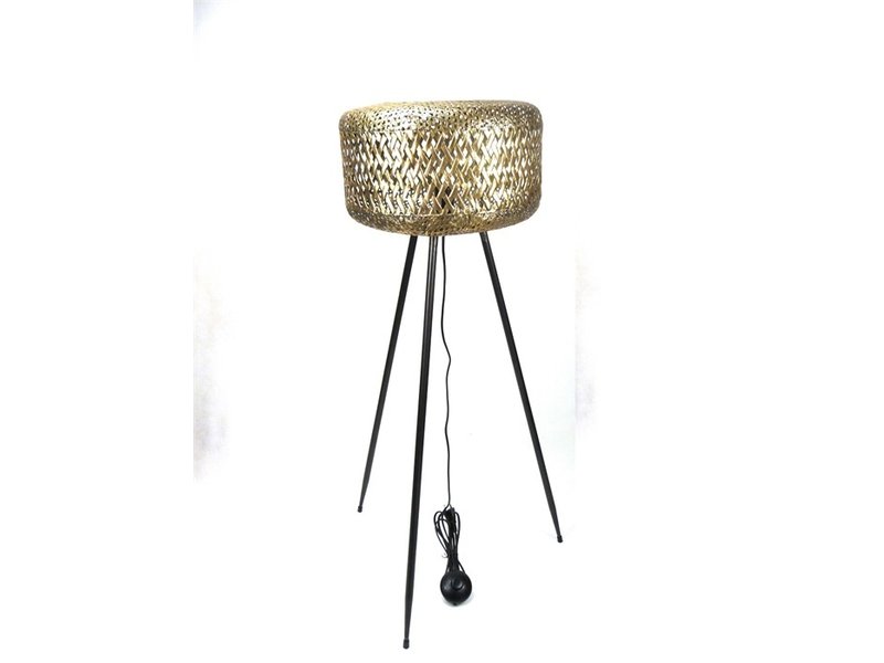 Bronze UFO floor lamp on 3 legs, tall model