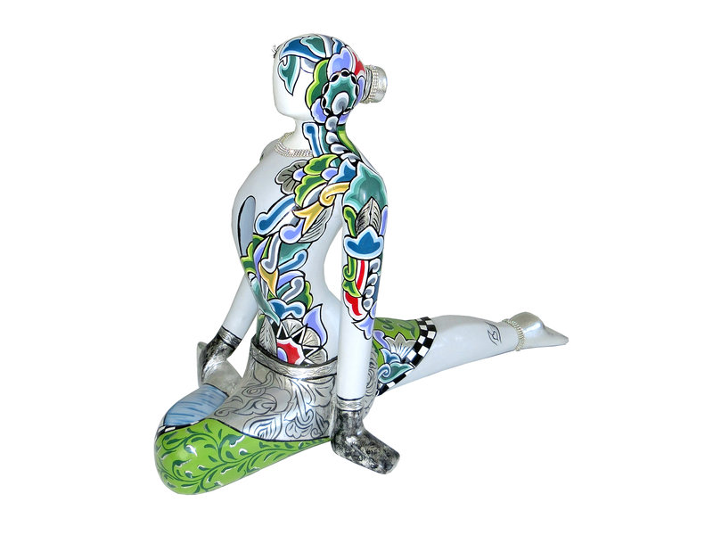 Toms Drag Yoga statue Namaste,  - Silver Line XL