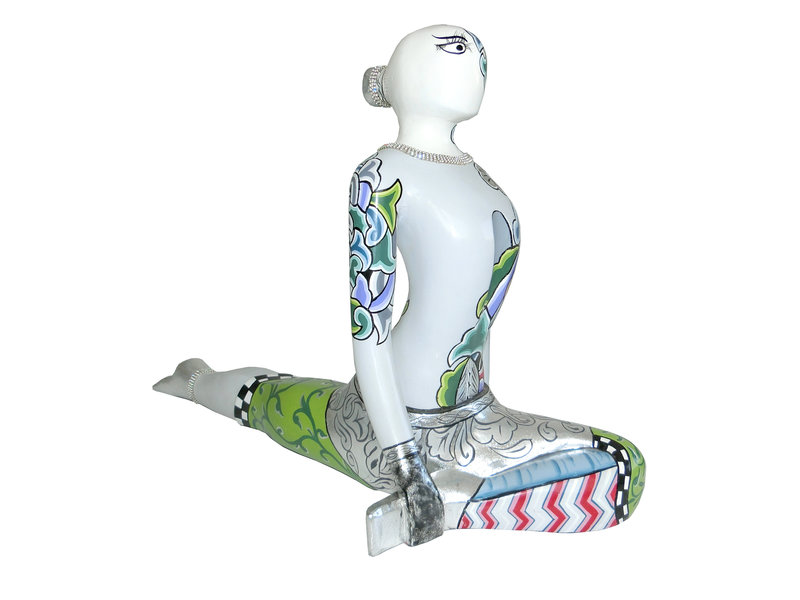 Toms Drag Yoga statue Namaste,  - Silver Line XL