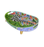 Toms Drag Colorful oval tray on golden feet - S