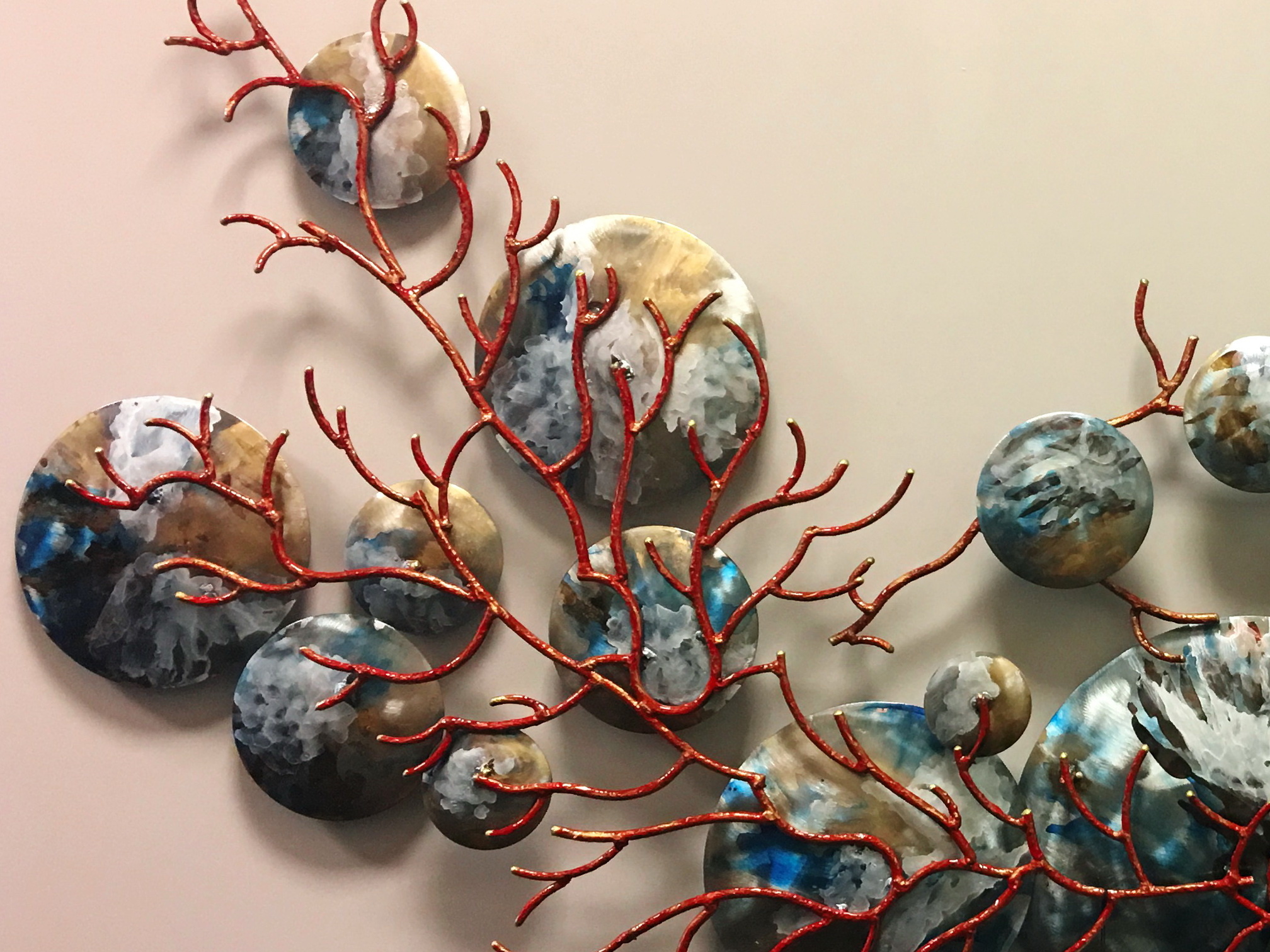 C. Jeré Artisan House Wall art sculpture CoralMoon Branches DECOVISTA colorful design