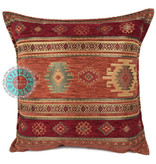 BoHo Bohemian sierkussenhoes van meubelstof Aztec brick oranje - 45 x 45 cm