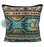 BoHo Cojín decorativo Maya Turqoise de tela para muebles de color turquesa - 45 x 45 cm