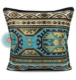 BoHo Decorative cushion Maya Turqoise  made of turquoise furniture fabric - 45 x 45 cm