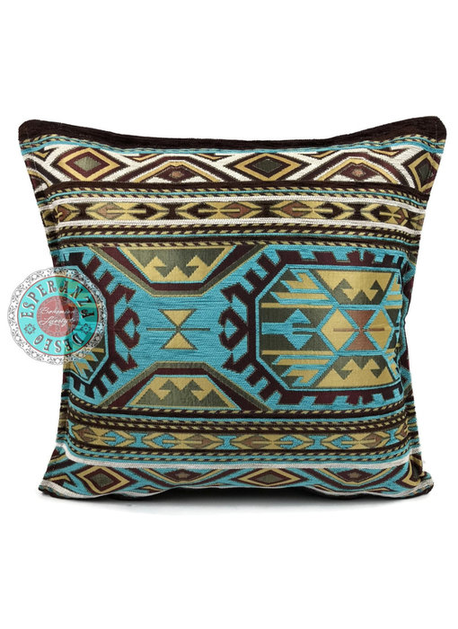 BoHo Almohada ornamental bohemia Maya Turqoise - 45 x 45