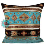 BoHo Cojín decorativo Little Peru Turquoise de tela para muebles de color turquesa - 45 x 45 cm