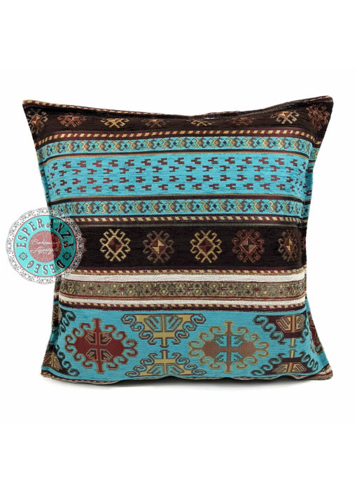 BoHo Böhmisches Zierkissenbezug Peru Turquoise - 45 x 45