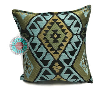 BoHo Kelim kussenhoes lichtblauw - 45 x 45