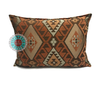 BoHo Bohemian Kelim cushion cover copper-fox-brown -  50 x 70