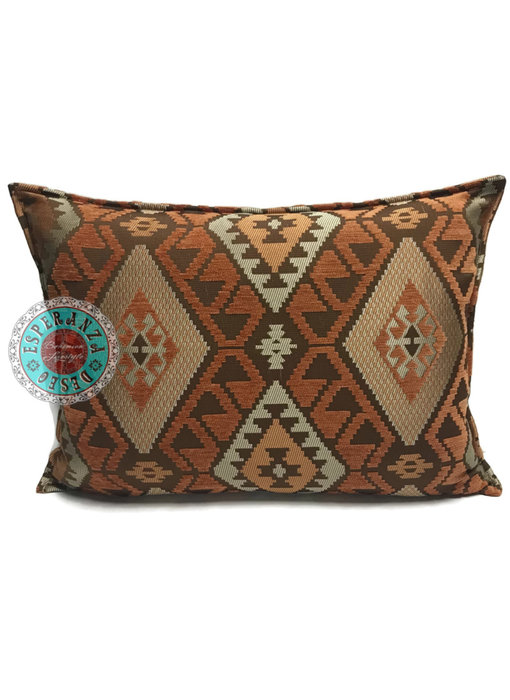 BoHo Bohemian Kelim cushion cover copper-fox-brown -  50 x 70