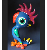 Jacky Art Cheerful colored parrot, art object by Jacky Zeegers