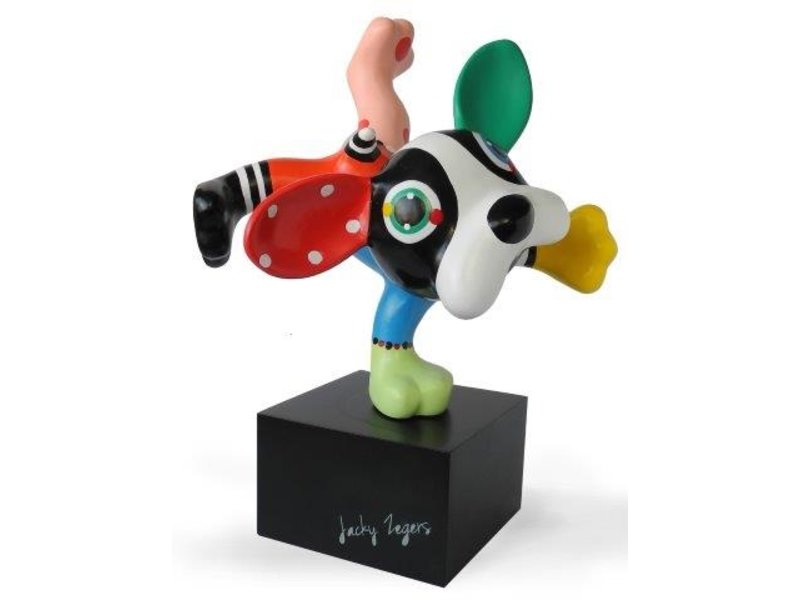 Jacky Art Dog Boris, brightly coloured Pop-Art animal figurine  Jacky Zeegers