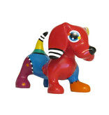 Jacky Art Jonno, perro salchicha ,alegre estatua de animal de colores