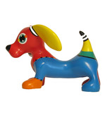 Jacky Art Hund Jonno, Dackel , farbenfrohe Tierstatue