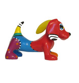 Jacky Art Hund Jonno, Dackel , farbenfrohe Tierstatue