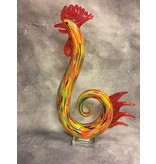 Glass sculpture Red rooster