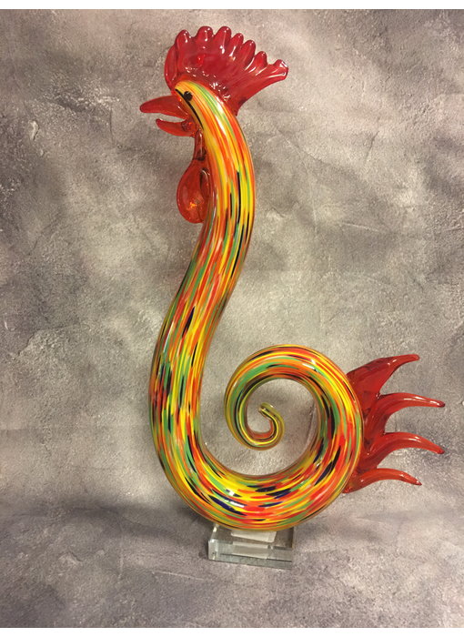 Glass sculpture abstract rooster