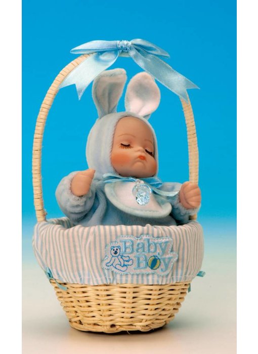 Musicboxworld Musicbox - Baby (boy) in a basket