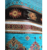 BoHo Decorative cushion  coverLittle Peru Turqoise  made of turquoise furniture fabric - 50 x 70 cm