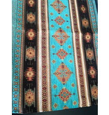 BoHo Decorative cushion  coverLittle Peru Turqoise  made of turquoise furniture fabric - 50 x 70 cm