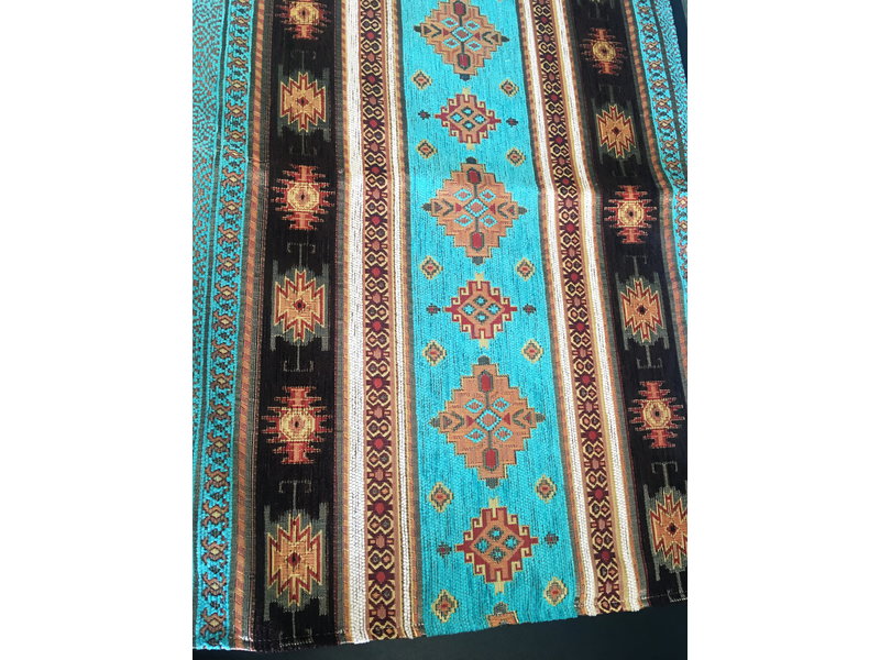 BoHo Decorative cushion  coverLittle Peru Turqoise  made of turquoise furniture fabric - 50 x 70 cm