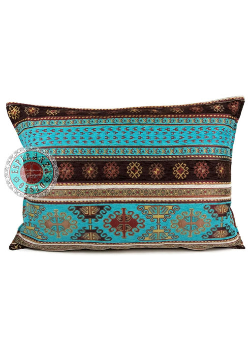 BoHo Almohada ornamental bohemia  Peru Turqoise - 50 x 70 cm