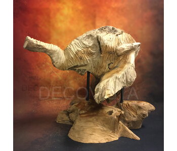 Sculptuur houten olifant - teakhout