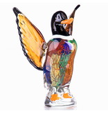 Gläserne männliche Ente mit erhobenen Flügeln aus Glas