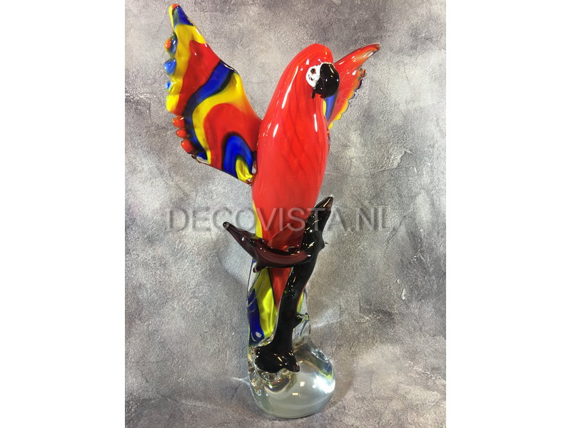 Guacamayo colorido de cristal, objeto de arte