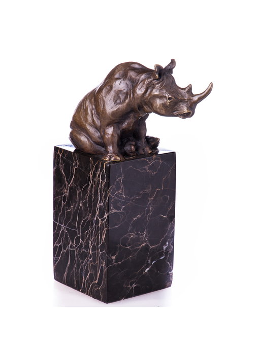 Rinoceronte de bronce - sentado