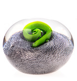 Paperweight in transparent, grey and green