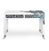 Toms Drag Table, desk, make-up table, white Silver Line