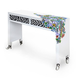 Toms Drag Table, desk, make-up table, white Silver Line