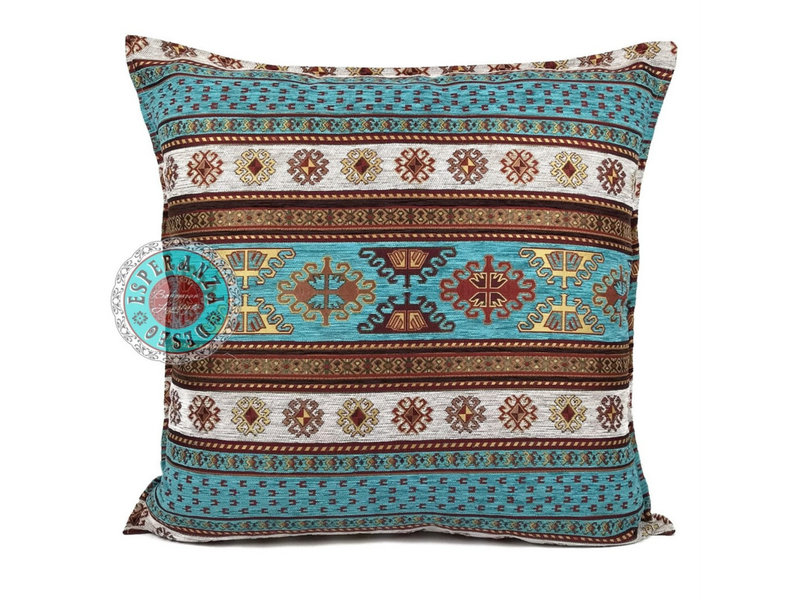 BoHo Decorative cushion covers with zipper Peru Turqoise
