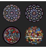 Mouseion Onderzetter-set met de glas in lood ramen van de Notre Dame van Chartres