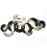 C. Jeré - Artisan House Wall sculpture made of steel, Adornment - silver and brown rings