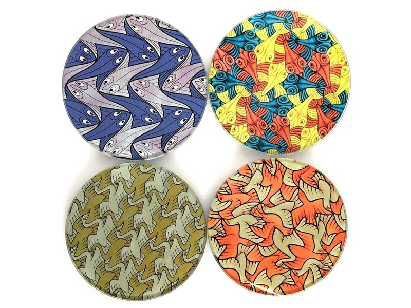 Mouseion Set of four coasters in holder of M.C. Escher