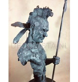 Bust Mohican warrior on marble pedestal