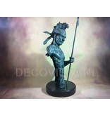 Bust Mohican warrior on marble pedestal