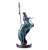 Bust Mohican warrior on marble pedestal