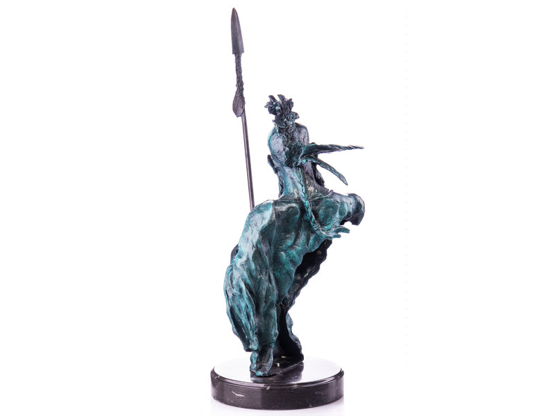 Bust Mohican warrior on marble pedestal