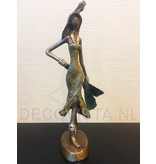 African Art bronzen beeld Afrikaanse vrouw uit Burkina Faso