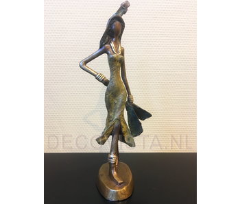 African Art Mujer con bufanda - bronce - VENDIDA