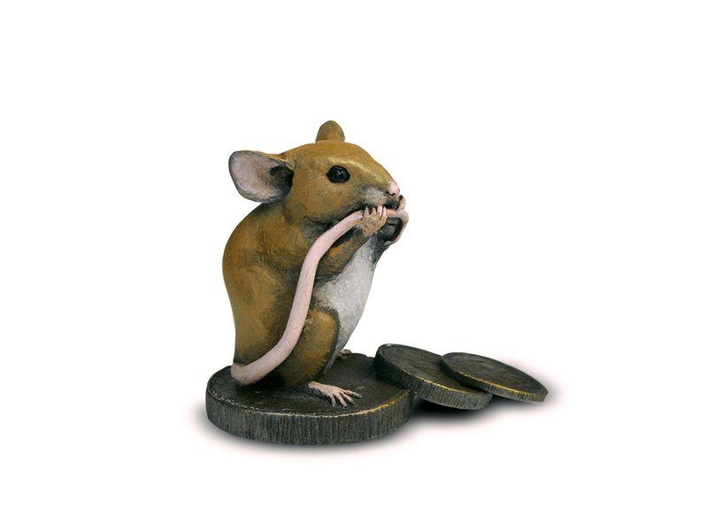 Michael Simpson Wild Life mouse figurine - Mouse on stack of coins