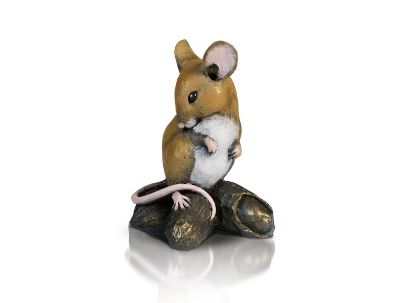 Michael Simpson Mouse figurine, mouse sitting on peanut pile