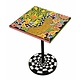Side Table square, Floral-Gold