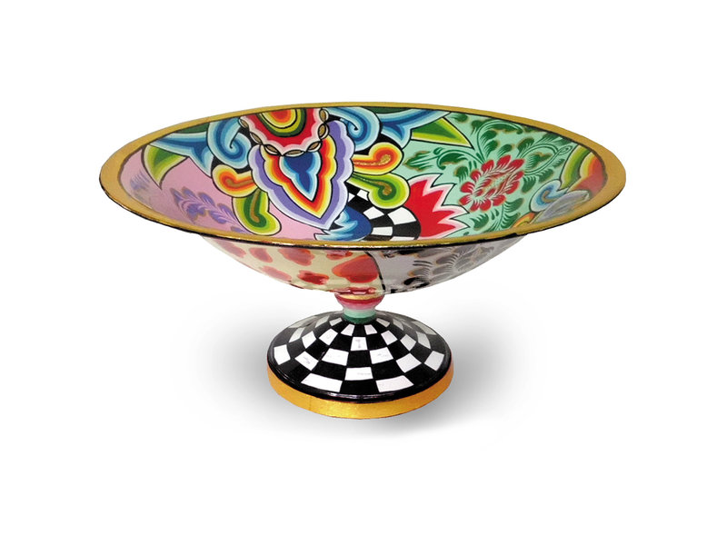 Toms Drag Round colorful bowl on base - L