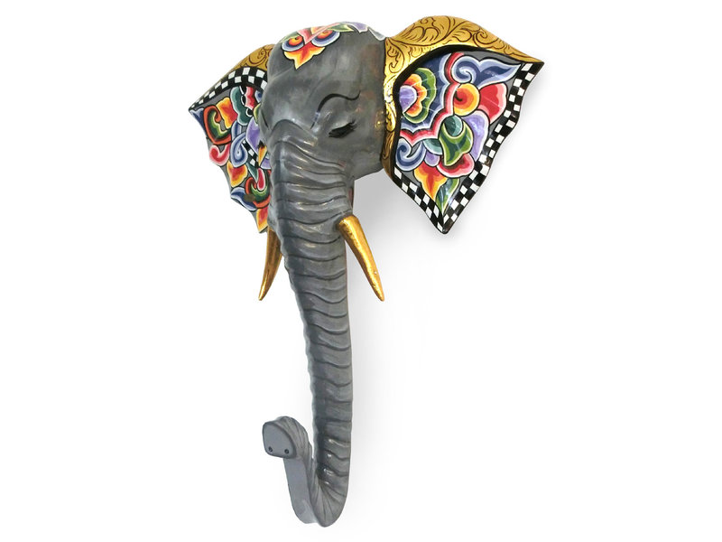 Toms Drag Escultura de pared elefante tridimensional.